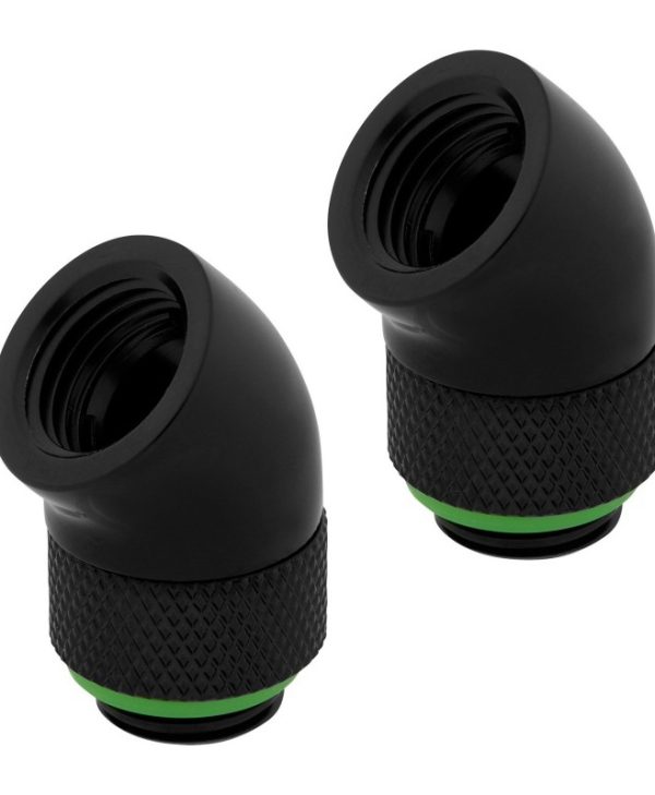 Corsair Hydro X Series XF Hardline Angle Adapter 45° 1/4" Black 2-Pack CX-9055002-WW