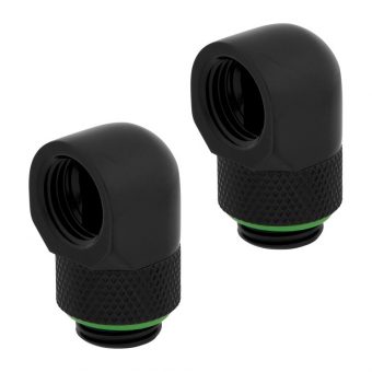 Corsair Hydro X Series XF Hardline Angle Adapter 90° 1/4" Black 2-Pack CX-9055009-WW