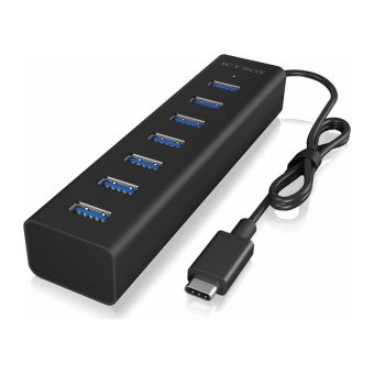 RaidSonic Icy Box IB-HUB1700-C3 USB-C 3.0 7-Port Hub Black