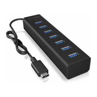 RaidSonic Icy Box IB-HUB1700-C3 USB-C 3.0 7-Port Hub Black - Image 2