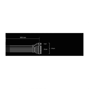 Be Quiet! 20+4 Pin ATX Sleeved Power Cable 61cm BC080 CB-6620 - Image 2