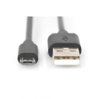Digitus Connection Cable Micro USB-B Male-USB-A Male 1.80m Black AK-300127-018-S - Image 2