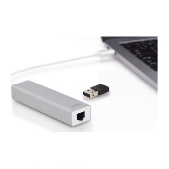 Digitus USB 3.0 & Ethernet Hub (USB Type C input) White DA-70255 - Image 2
