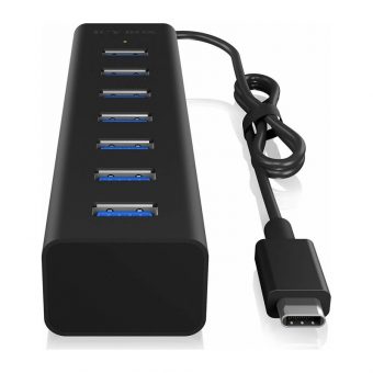 RaidSonic Icy Box IB-HUB1700-C3 USB-C 3.0 7-Port Hub Black - Image 3