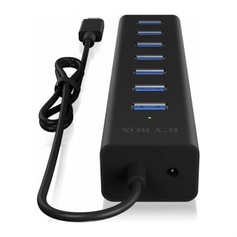 RaidSonic Icy Box IB-HUB1700-C3 USB-C 3.0 7-Port Hub Black - Image 4