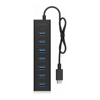 RaidSonic Icy Box IB-HUB1700-C3 USB-C 3.0 7-Port Hub Black - Image 5