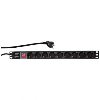 Logilink Rackmount Πολύπριζο 19" 9xSchuko Με διακόπτη On/Off Black PDU9C02