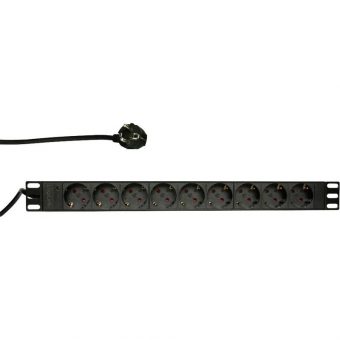 Logilink Rackmount Πολύπριζο 19″, 9 x Schuko Black PDU9C03