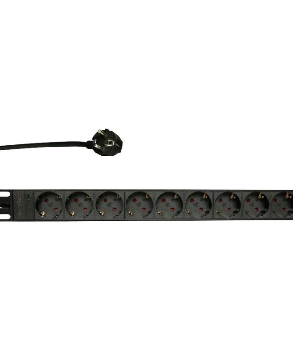 Logilink Rackmount Πολύπριζο 19″, 9 x Schuko Black PDU9C03