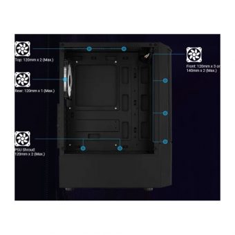 AeroCool Quantum Mesh V3 RGB Midi Tower Tempered Glass Black ACCM-PV31133.11 - Image 17