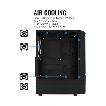 AeroCool Quantum Mesh V3 RGB Midi Tower Tempered Glass Black ACCM-PV31133.11 - Image 18