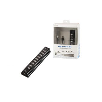 Logilink 10-Port USB 2.0 Hub 220V/3.5A Black UA0096 - Image 2