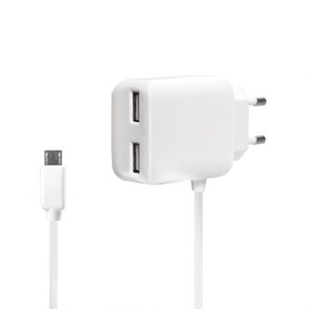 Logilink 2 x USB-A Wall Charger 2.1A With Micro USB-B cable White PA0157W - Image 4