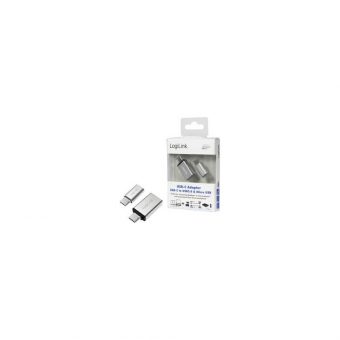 Logilink Adapter USB-Type C 3.1 Male  - Micro USB-B 2.0 Male 2 pcs Silver AU0040 - Image 4