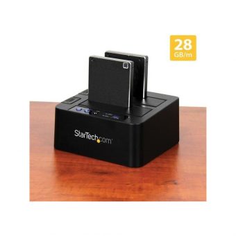 Startech 2x 2.5″/3.5″ USB-A 3.1 (10Gbps)  Sata III Docking Station Black SDOCK2U313 - Image 6