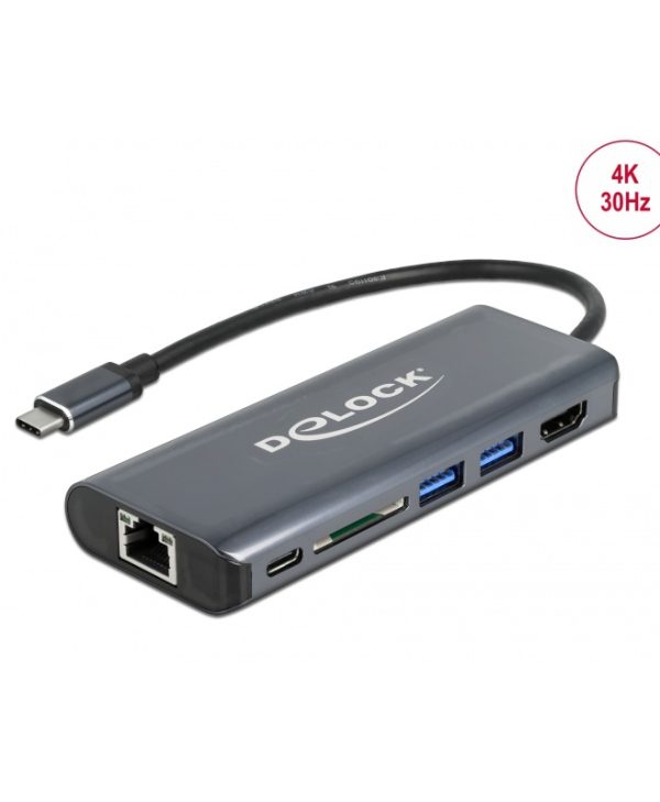 Delock Docking Station USB Type-C 3.1 HDMI 4K/Gigabit LAN/PD 87721