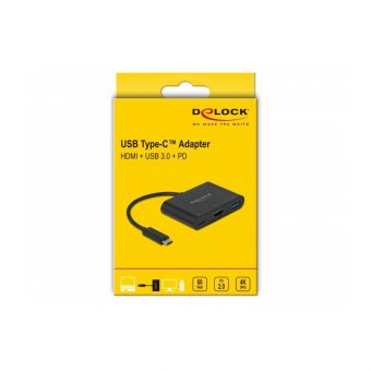 Delock Adapter USB Type-C To HDMI 4K 30 Hz with USB Type-A and USB Type-C PD 64091 - Image 2