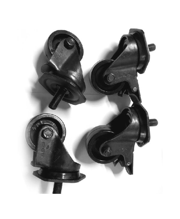 STEEL ΣΕΤ 4 ΤΡΟΧΩΝ (2+2 ΜΕ ΦΡΕΝΟ) 4x75Kg 0-7015/40