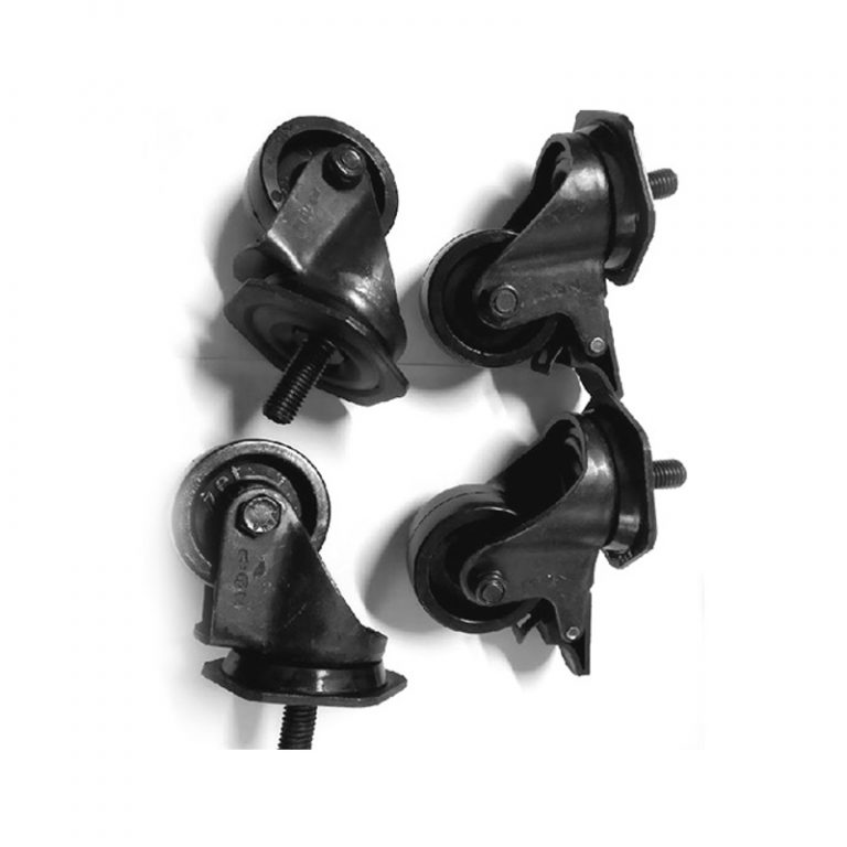 STEEL ΣΕΤ 4 ΤΡΟΧΩΝ (2+2 ΜΕ ΦΡΕΝΟ) 4x75Kg 0-701540