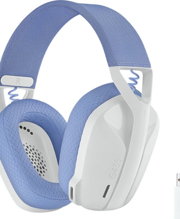 Logitech G435 Lightspeed Wireless Gaming Headset White/Lilac 981-001074