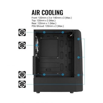 Aerocool Wave V3 ARGB Tempered Glass Midi Tower ACCM-PV35143.11 - Image 16