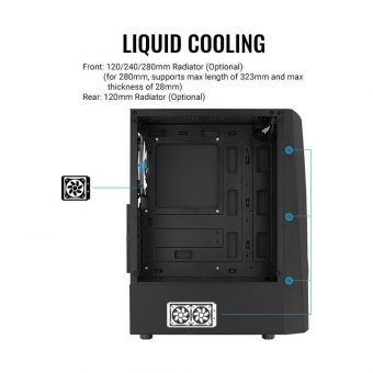 Aerocool Wave V3 ARGB Tempered Glass Midi Tower ACCM-PV35143.11 - Image 18