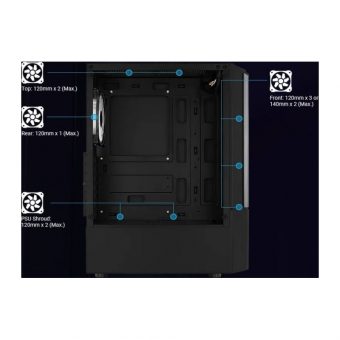 AeroCool Quantum V3 RGB Midi Tower Tempered Glass Black ACCM-PV30133.11 - Image 19