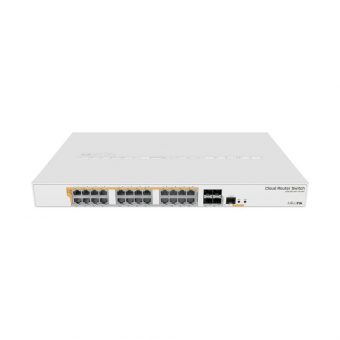 MikroTik Cloud Router Rackmount Gigabit Managed Switch 24x RJ-45, 4x SFP+, 450W PoE+ CRS328-24P-4S+RM