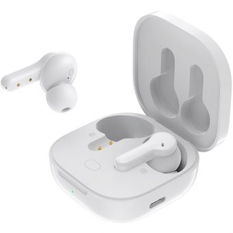 QCY T13 TWS Dual Dynamic Driver 4-Mic Noise Cancel White Earbuds Quick Charge 6957141406786