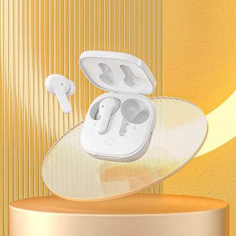 QCY T13 TWS Dual Dynamic Driver 4-Mic Noise Cancel White Earbuds Quick Charge 6957141406786 - Image 6