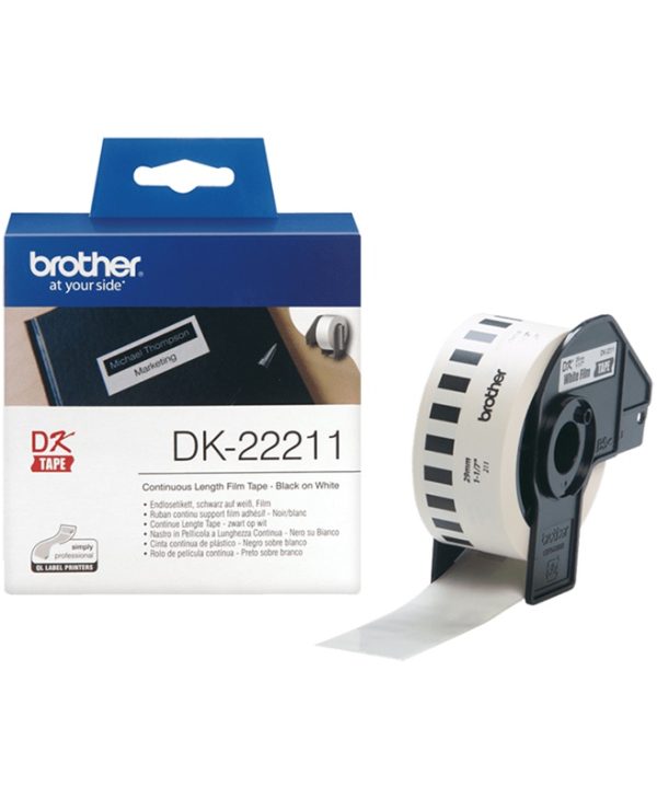 Brother Black on White Label Roll 2.9 cm x 15.2 m DK-22211