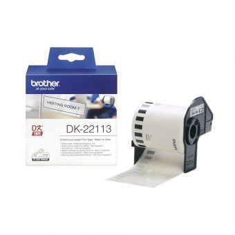 Brother Black on White Label Roll 6.2cm x 15.2m DK22113