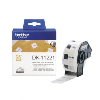 Brother Black on White Label Roll  2.3 x 2.3cm DK-11221