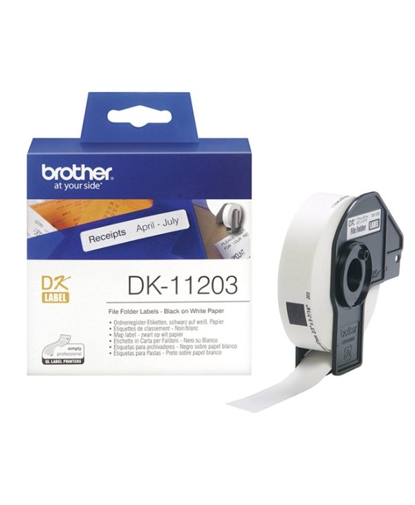 Brother Black on White Label Roll 1.7 x 8.7cm DK-11203