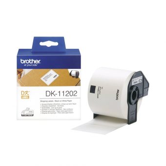 Brother Black on White Label Roll 6.2 x 10 cm DK11202