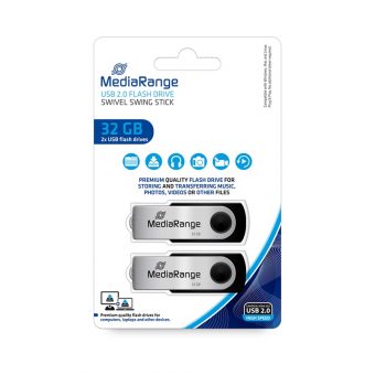MediarRange 32GB USB 2.0 Flash Drive 2-Pack MR911-2