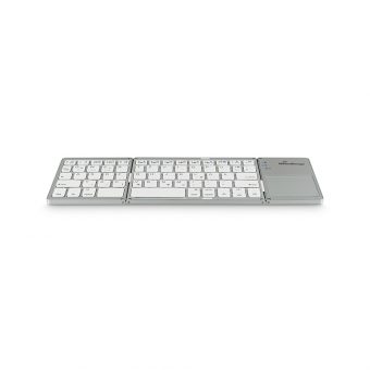 MediarRange Foldabe/Rechargable Bluetooth Keyboard With Touchpad Silver MROS133-GR - Image 2