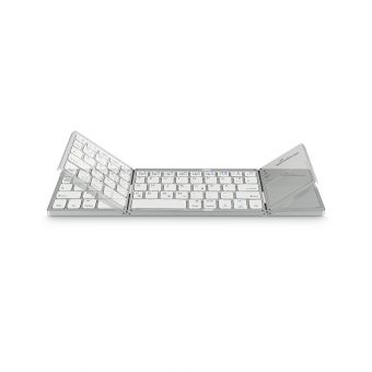 MediarRange Foldabe/Rechargable Bluetooth Keyboard With Touchpad Silver MROS133-GR - Image 3