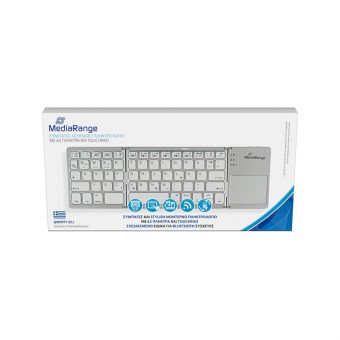 MediarRange Foldabe/Rechargable Bluetooth Keyboard With Touchpad Silver MROS133-GR - Image 5
