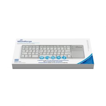MediarRange Foldabe/Rechargable Bluetooth Keyboard With Touchpad Silver MROS133-GR - Image 6