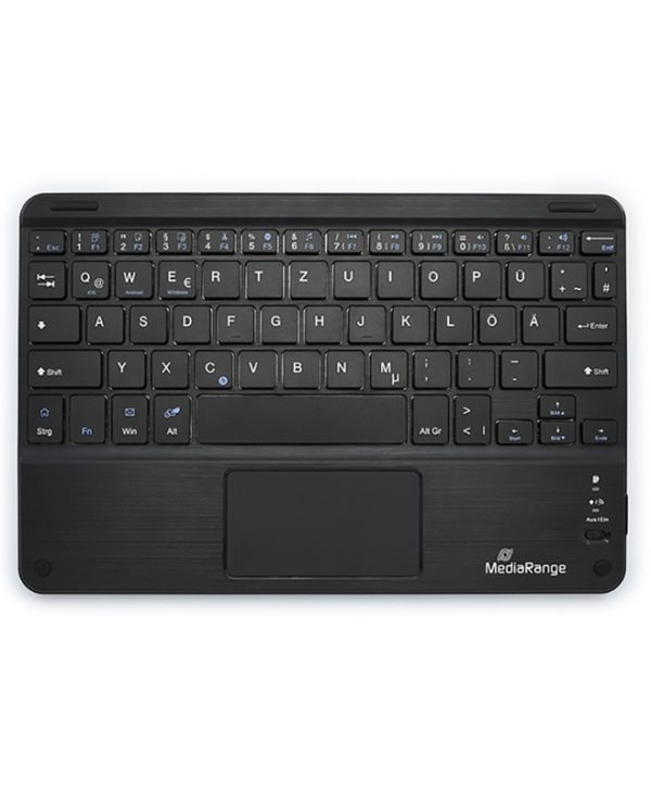 MediaRange Compact Size Ultra Flat Keys Bluetooth Keyboard With Touchpad Black MROS130-GR