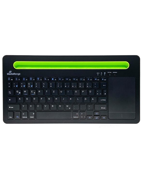 MediaRange Rechargable Multi-Device Bluetooth Keyboard With Touchpad/Tablet Slot Black MROS131-GR