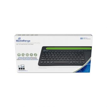 MediaRange Rechargable Multi-Device Bluetooth Keyboard With Touchpad/Tablet Slot Black MROS131-GR - Image 3