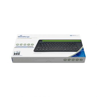 MediaRange Rechargable Multi-Device Bluetooth Keyboard With Touchpad/Tablet Slot Black MROS131-GR - Image 4