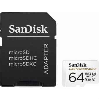 SanDisk High Endurance MicroSDXC 64GB UHS-I U3 V30 With Adapter SDSQQNR-064G-GN6IA