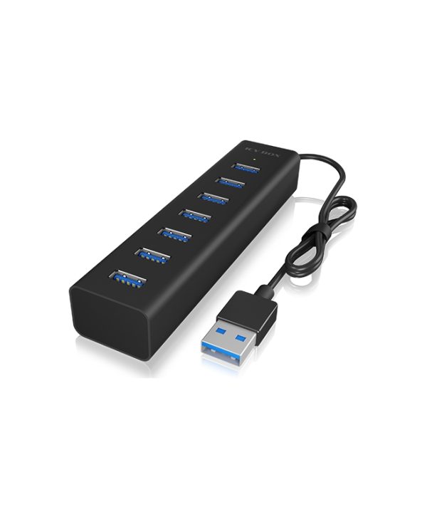 RaidSonic Icy Box IB-HUB1700-U3 USB 3.0 7-Port Hub Black