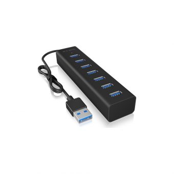 RaidSonic Icy Box IB-HUB1700-U3 USB 3.0 7-Port Hub Black - Image 2