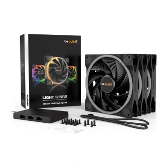 Be Quiet! Light Wings 140mm ARGB PWM High-Speed 3-Pack With Hub BL079 - Image 6