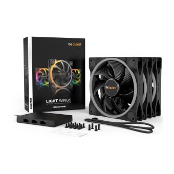 Be Quiet! Light Wings 140mm ARGB PWM 3-Pack With Hub BL078 - Image 6