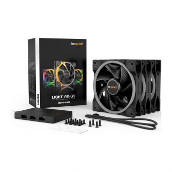 Be Quiet! Light Wings 120mm ARGB PWM 3-Pack With Hub BL076 - Image 6